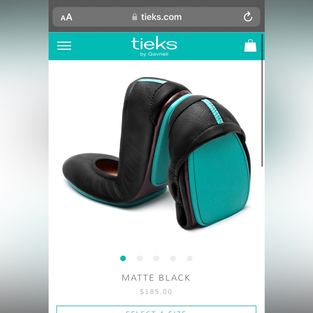 Tieks matte black ballet flats